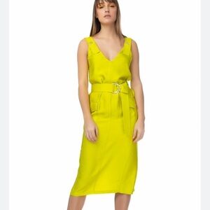 NWT Simona Corsellini midi dress neon lemon